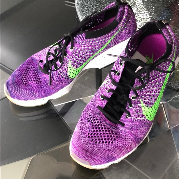 nike purple and green shoes